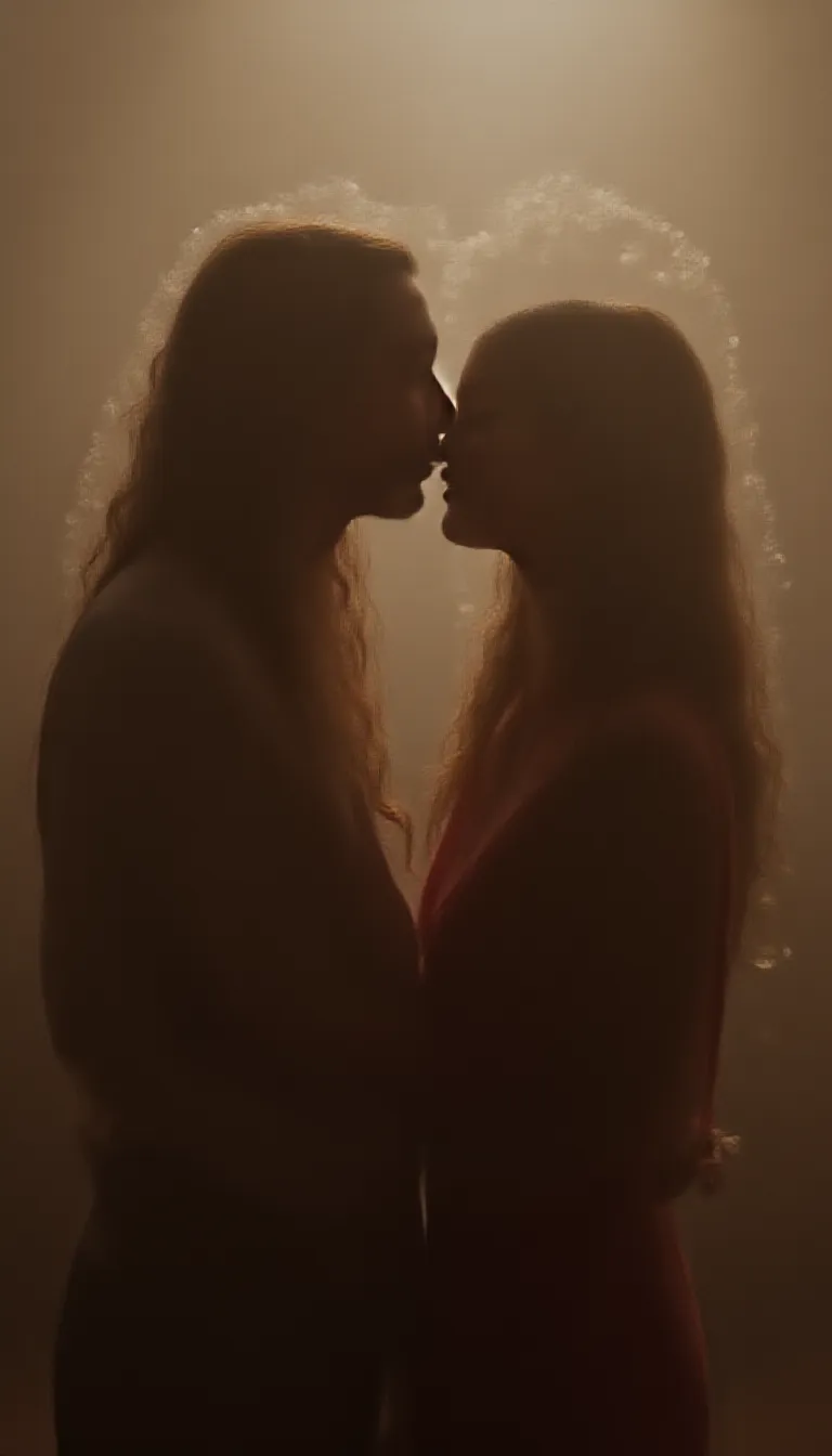 a couple kissing each other