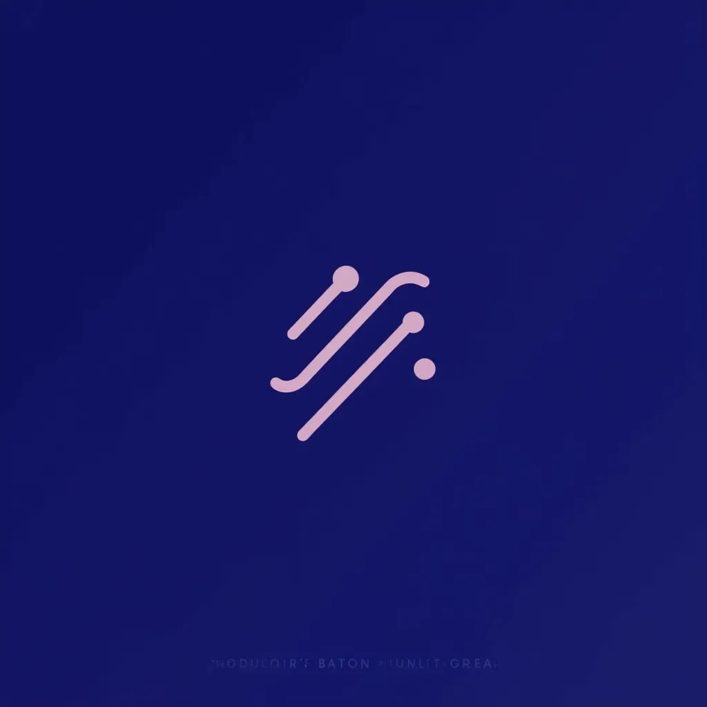 A logo for a company called "Orkastrate" Conductor’s Baton + Flow Lines
Visual: A minimalist baton (like a music conductor uses) with fluid lines or waves extending outward—representing orchestration of tasks, teams, or features.

Style: Thin, elegant lines; abstract but expressive.

Color: Deep blue and silver or gradient purples for a high-tech feel. wablogo, logo, Minimalist