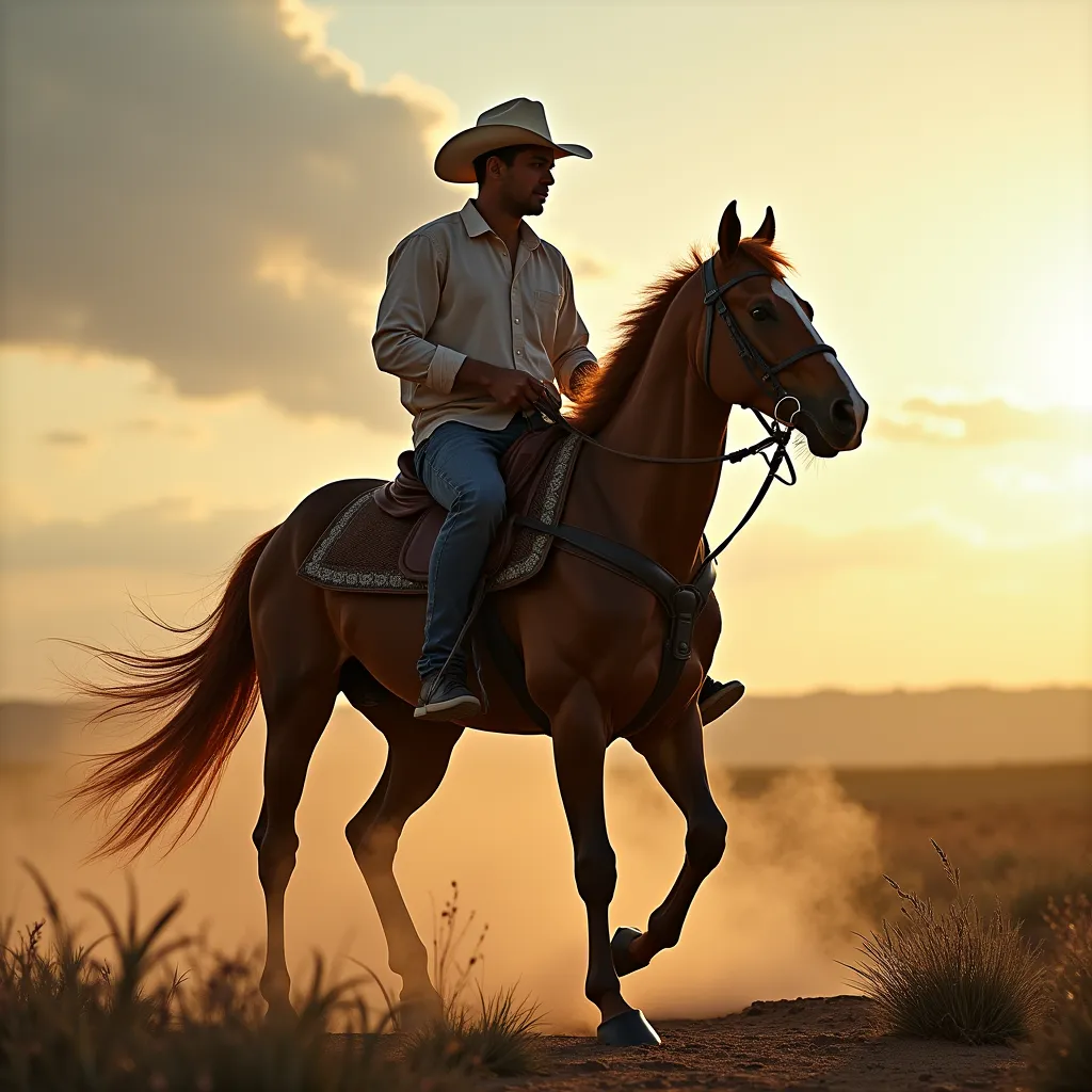 a man on a horse