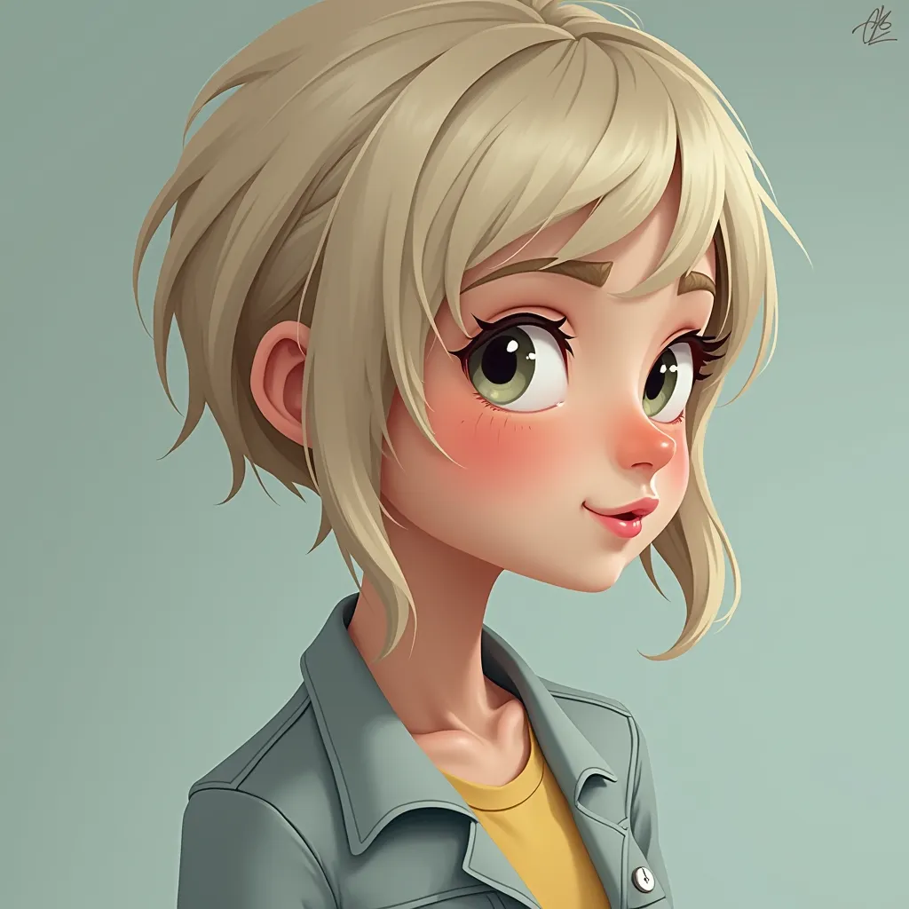 Utilizing the provided image of a female figure as reference, create an equivalent cartoon image of a boy. Pay close attention to features like hair, facial expressions, attire and body shape in order to accurately convert the attributes of the original female figure into a male counterpart while still maintaining a clear resemblance between the two images. Remember to retain the cartoon style in the resulting boy image for consistency.

a image of boy from this provided girls' image
