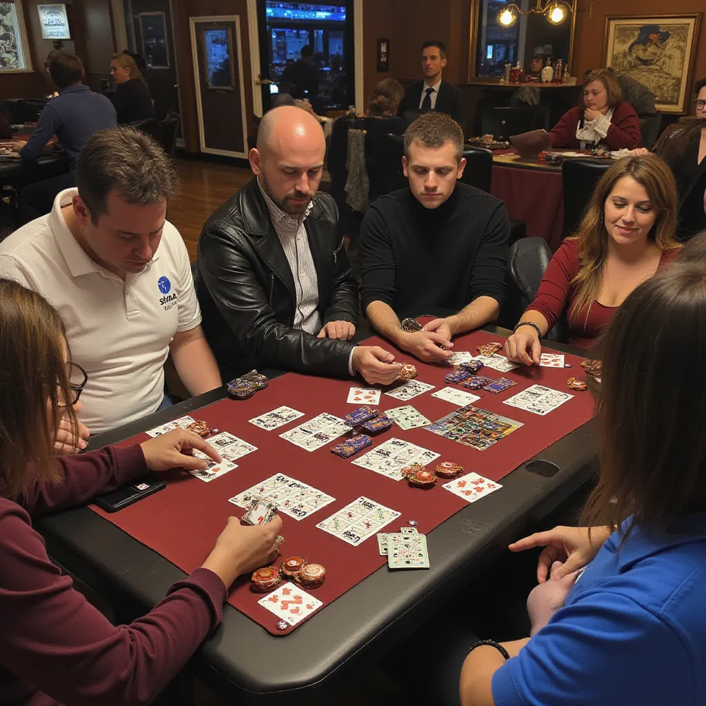 a boring photo group of people playing cards