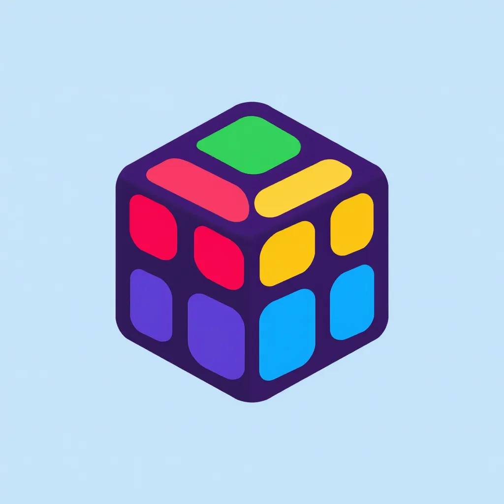 Create a colorful logo that looks like a Rubix Cube for a website that shows the latest trending products on Amazon. It is called "Product Cubes". Create a logo, no words are needed
