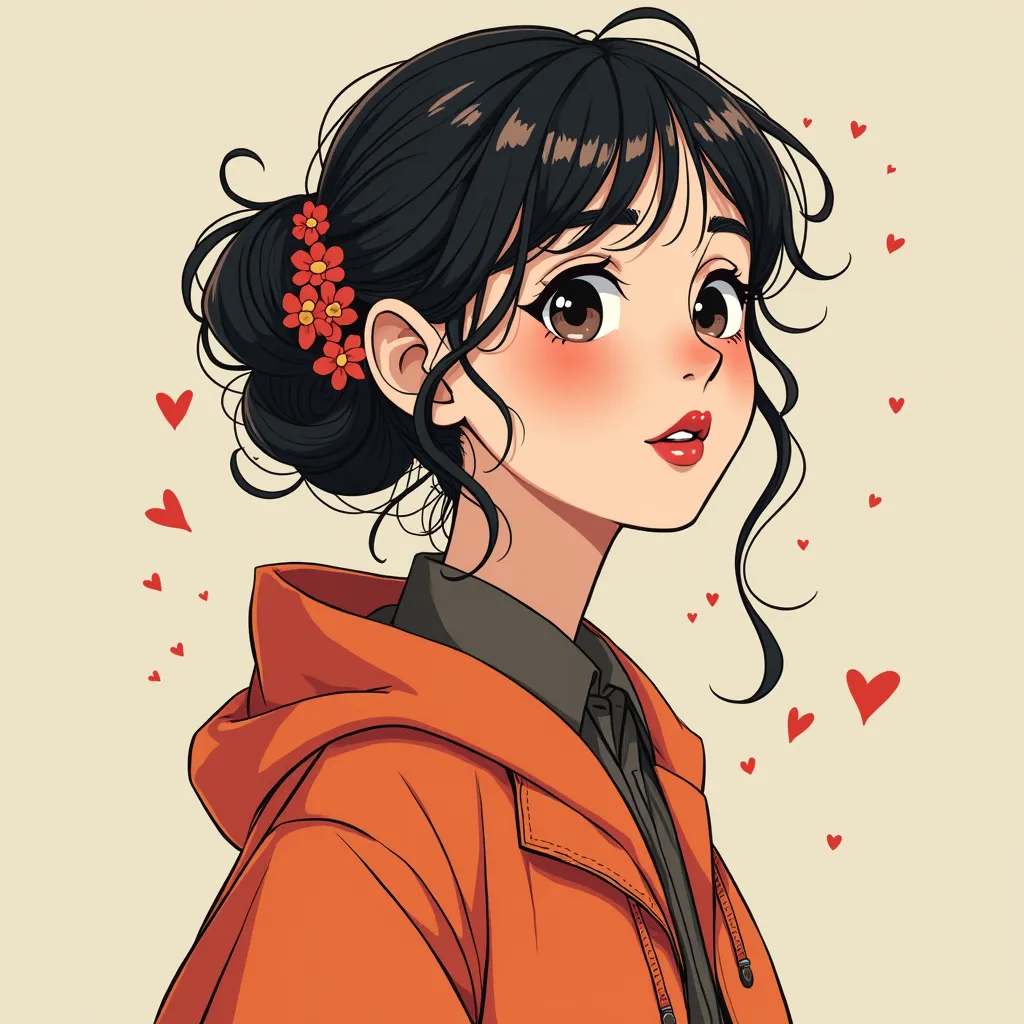 a beautiful girl frstingln illustration