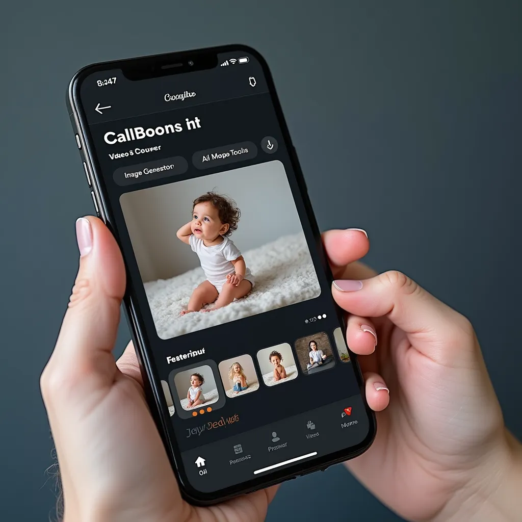 The app interface for ai tool that features ai image generator, ai video generator, ai marketing tools, and ai product photography