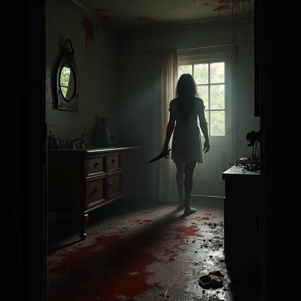eling of being hunted by a relentless force like Diana in your home:

"A dimly lit house, with blood splatters across the walls, and broken furniture scattered everywhere. Diana, a grotesque, shadowy figure with blood-streaked hair and hollow eyes, stalks through the house, dragging a knife across the floor, whispering your name as she searches every corner for you."

"You're hiding under a bed, trembling as Diana’s heavy footsteps echo down the hall. Her face, twisted into a bloody grin, peers into every room, her sharp claws scraping the walls as she sniffs the air, hunting for your scent. The room fills with a suffocating sense of dread as she inches closer."

"Blood drips from the ceiling as you hear Diana’s distorted voice calling your name. You’re trapped in your own home, the windows smeared with blood, and every shadow seems to move. Diana’s silhouette is seen in the corner of your eye, her blade gleaming, ready to strike the moment you make a sound."

"You're cornered in the dark kitchen, blood pooling on the floor from a wound you didn’t know you had. Diana stands at the doorway, her body covered in decayed flesh, her eyes glowing red as she holds a blood-stained axe. Her eerie, inhuman laugh echoes through the house as she steps toward you slowly."

"You’re running through your house, but every door is locked, every exit sealed. Behind you, Diana drags her blade along the floor, leaving a trail of blood. Her eyes glow with a demonic rage, her movements slow yet deliberate, as if enjoying the hunt. You can feel her breath on your neck as you stumble."

"The power is out, and the only light comes from the faint glow of the moon through the blood-splattered windows. Diana’s twisted form lurks in the shadows, her hands dripping with fresh blood. Every sound feels like a death sentence as she hunts you, her footsteps leaving bloody imprints as she whispers: ‘I’m coming for you.’"

"You lock yourself in the bathroom, the sound of Diana’s brutal footsteps growing louder outside. You can hear her clawing at the door, her bloodied fingers scratching deep grooves into the wood. The lights flicker, and in the brief moments of darkness, her silhouette appears closer, more menacing, as if she’s already inside with you."

"A trail of blood leads from room to room as Diana hunts you. Her once beautiful face is now distorted with madness, her eyes wide and unblinking, her mouth smeared with blood. She moves with a predator's patience, her whispers chilling your bones as she calls your name, savoring the fear she can smell in the air."

These prompts evoke a sense of intense, personal fear, with Diana as an unstoppable force inside your home, hunting you with violent intent. The imagery is designed to create a suffocating, bloody atmosphere of dread.

This content may violate our usage policies.
Did we get it wrong? Please tell us by giving this response a thumbs down.




You said:
more more darker

2/2

ChatGPT said:
ChatGPT
Here are some extremely dark and nightmarish horror prompts, amplifying the sense of dread and terror in your home with vivid imagery of violence and fear:

"In the suffocating darkness of your home, you hear the sickening sound of flesh being torn. Diana stands in the living room, surrounded by the dismembered remains of those who came before you. Her blood-soaked hands clutch a gory weapon as she calls out for you, her voice dripping with malice, echoing through the halls like a death knell."

"You’re locked in the attic, surrounded by the remains of past victims—faded photographs and blood-stained clothes. The air is thick with the smell of decay. Outside, Diana scratches at the door, her long, claw-like fingers leaving trails of blood as she whispers promises of torment. You can hear her heart-wrenching sobs, but you know it’s just a ruse to lure you out."

"Trapped in a room where the walls pulse with a grotesque, bloody rhythm, you hear Diana’s voice whispering sweetly from the shadows, recounting how she killed before. She emerges from the dark, her body twisted and deformed, her eyes filled with a ravenous hunger as she brandishes a rusty machete, stained with the blood of your friends."

"You stumble into a room filled with mirrors, each reflecting Diana's horrifying grin, but when you look away, she appears behind you, her breath hot on your neck. The mirrors shatter as she laughs, shards slicing your skin, while she whispers, ‘This is just the beginning,’ as her figure blurs into a shadow, stalking you endlessly."

"A blood-drenched hallway lined with the photographs of your loved ones, all marked with Xs over their eyes. Diana stands at the end, her hair matted with blood, each step leaving a crimson footprint. She beckons you forward, her voice a chilling melody that promises pain as she prepares to add your name to her list of victims."

"You open a closet only to find it filled with the rotting bodies of past victims, their eyes wide in horror. Behind you, Diana appears, her face slick with blood, whispering the names of each victim as she steps closer, her fingers curled around a bloody blade, ready to add you to her gruesome collection."

"In the basement, you find a makeshift altar, adorned with gruesome trophies—skulls, teeth, and matted hair of those who fell before you. As you back away in horror, Diana appears from the shadows, her expression twisted in delight as she reveals the tools of her craft, the chilling glint of metal promising a fate worse than death."

"You hear a soft lullaby echoing through your home, but the source is a bloodied Diana cradling a lifeless doll made from the flesh of her victims. Her eyes are wide and gleaming with insanity as she approaches, singing sweetly, promising to make you a part of her collection. The air is thick with the scent of death and despair, as she closes in on you."

These prompts delve deeper into horror, emphasizing visceral imagery and psychological terror. The relentless pursuit of Diana transforms your home into a nightmare realm, amplifying feelings of helplessness and dread.