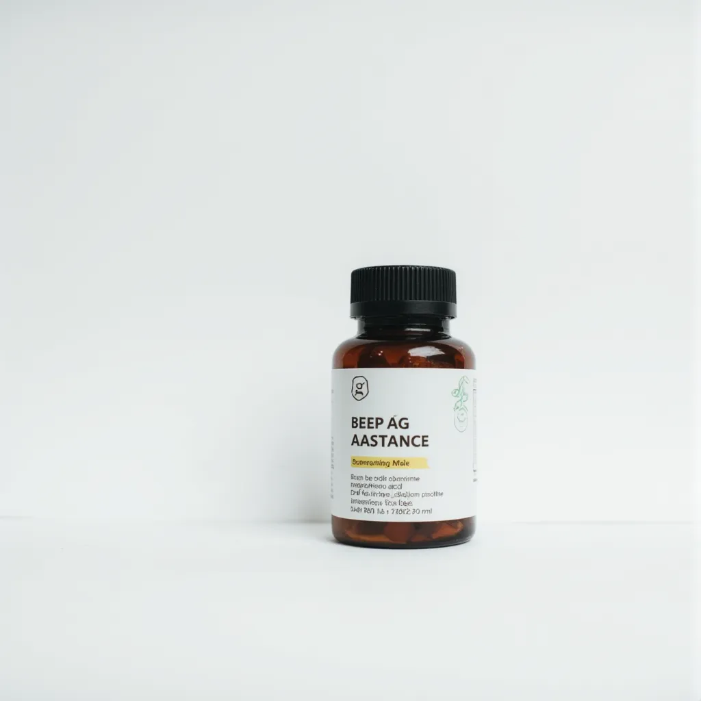 Capture a high-resolution image of our supplement bottle against a clean, white background with soft, diffused lighting to highlight the label details and vibrant colors.