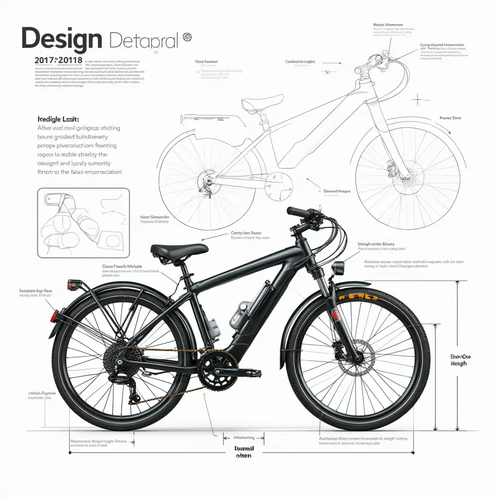 Design a detailed blueprint for a modern, environmentally-friendly bicycle that incorporates innovative features. The design should include specifications for all major components such as frame, handlebars, seats, tires, brakes and gears. Moreover, aim to incorporate smart technology features, such as a GPS system for navigation and tracking, a durable, yet lightweight material for the frame to make it easier to pedal, an adjustable seat for height customization, and a built-in light for safety. Finally, the bicycle should have an aesthetically pleasing appearance, with a sleek and streamlined design that is both functional and stylish.