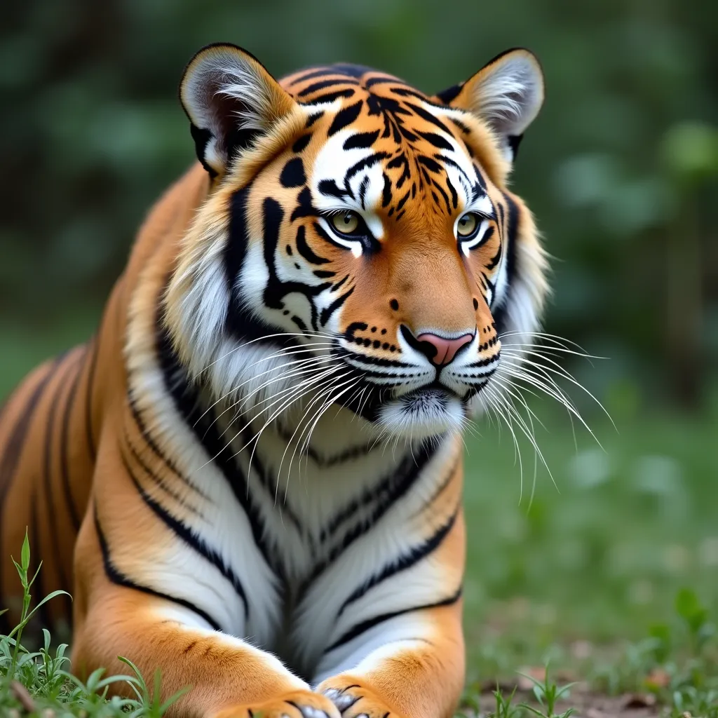 1 tiger in public place