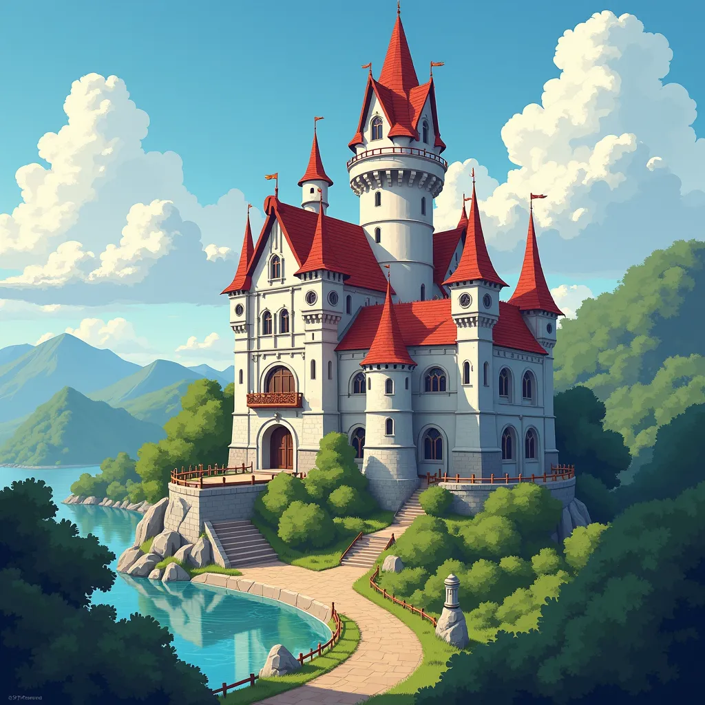 a beautiful castle frstingln illustration