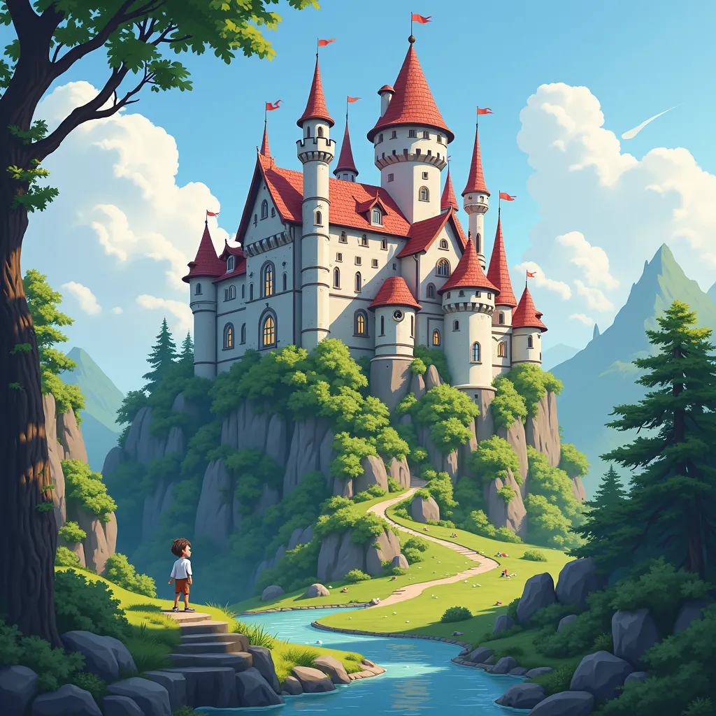 a beautiful castle frstingln illustration