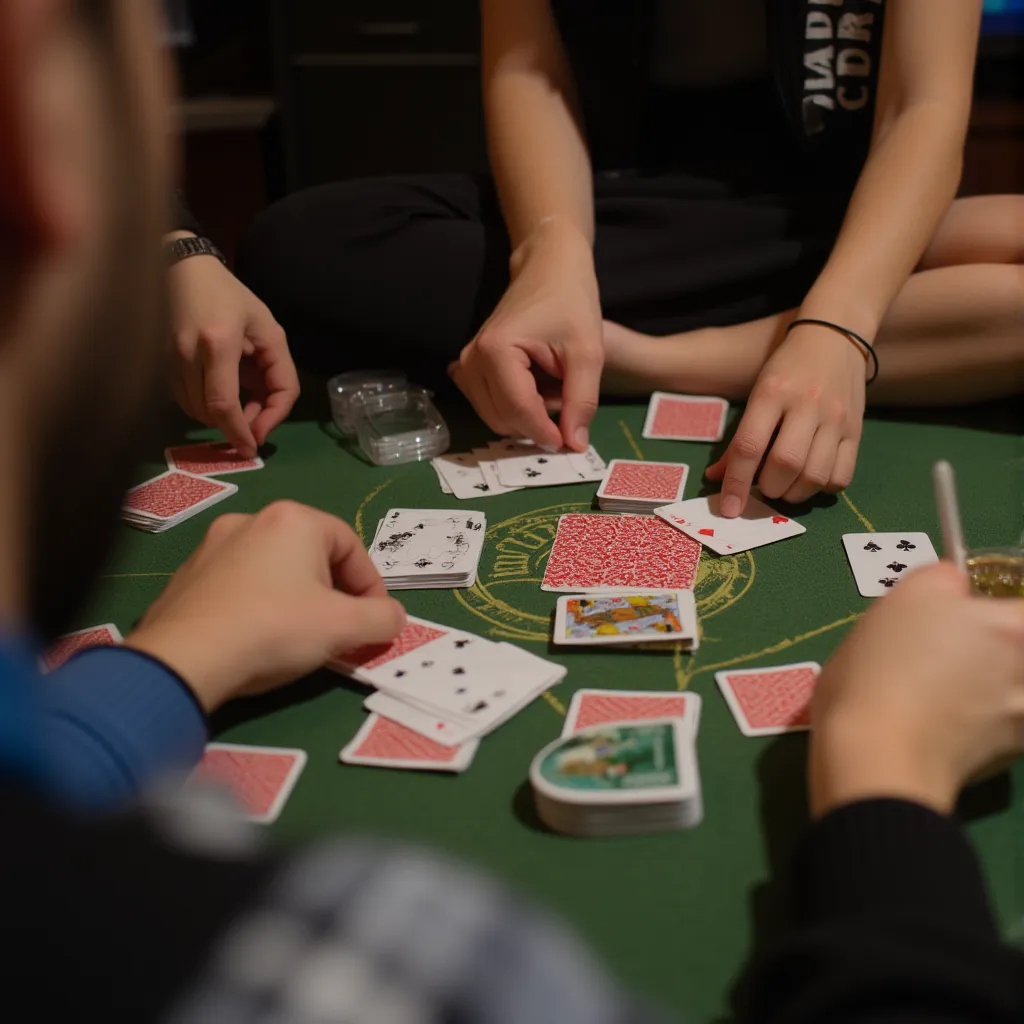a group of people playing cards