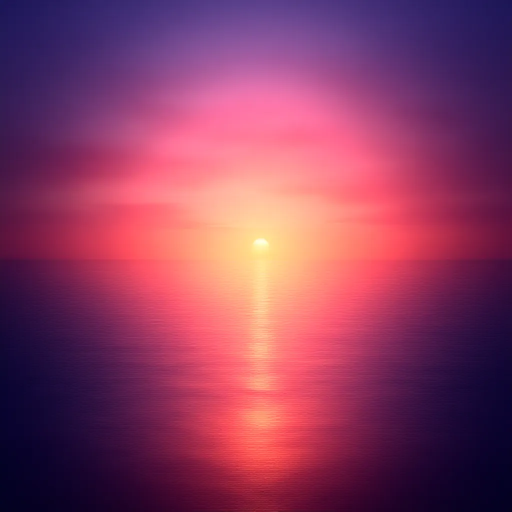 As the day slowly fades into the realm of dusk, you find yourself at the edge of a spectacular onslaught of nature's beauty - a beach sunset. The sky above, a wide canvas, paints a vibrant mix of hues - serene shades of pinks, purples, and oranges that stretch out as far as the eye can see. Below, the tranquil ocean graciously mirrors the enchanting panorama, gently serenading the setting sun to sleep. The lonely kite flying above, silhouetted against the multicolored backdrop, adds a delightful touch of whimsy. The heavenly golden orb of light is on a steady downward trajectory towards the ocean's edge, its radiant beams dancing across the rippling waves and drawing a shimmering path that seemingly leads to the heart of the sun itself. The cool, salty breeze rustles through the nearby palm trees, amplifying the soothing soundtrack of the rhythmic waves. As twilight descends, it weaves a captivating spell of tranquility, making the witnessing of this beach sunset, a timeless, unforgettable spectacle.