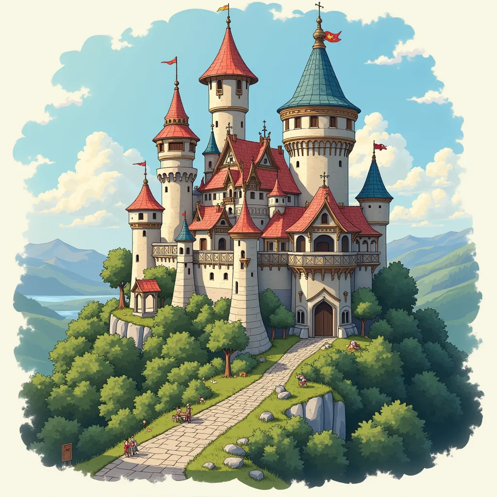 a beautiful castle frstingln illustration
