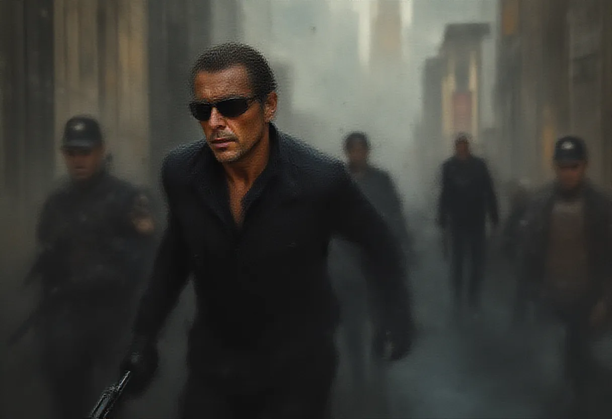 In the heart of America, a man incredibly skilled, frantic, and resourceful finds himself entangled in a high-stakes game of cat and mouse with the relentless United States law enforcement authorities. Known for his quick-wittedness and agility, he is desperately trying to outmaneuver an ever-tightening net of police and federal agents closing in on him. His past is filled with mistakes, secrets, and unlawful actions. As he traverses cross-country, from the skyscrapers of New York to the back alleys of Los Angeles, fighting against time and his own fears, he attempts to remain one step ahead of those who seek to bring him to justice, all while planning the cunningest escape of his life. Will his daring plan work or will he succumb to the relentless pursuit of the United States' finest law enforcers? Only time will reveal the final outcome of this gripping chase.