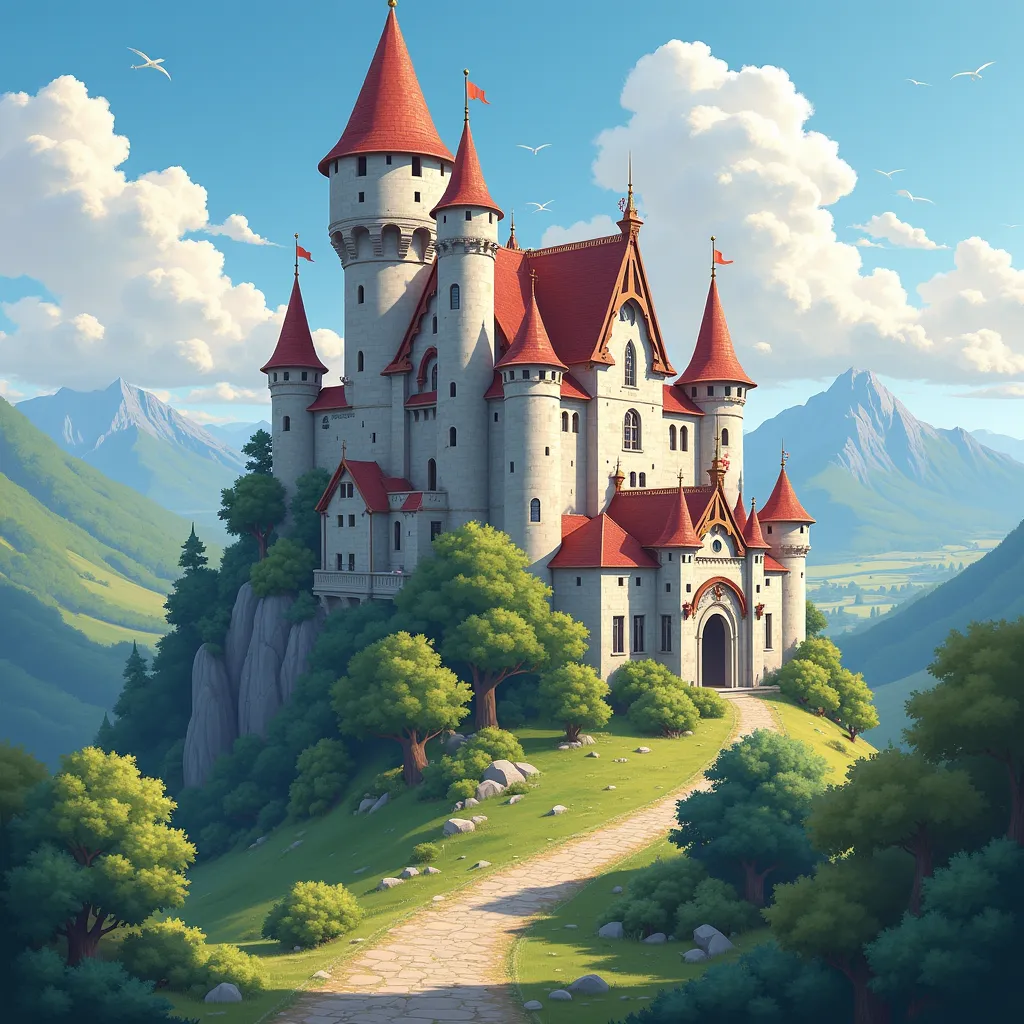 a beautiful castle frstingln illustration