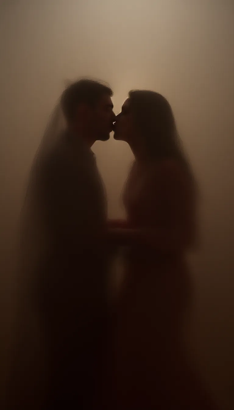 a couple kissing each other