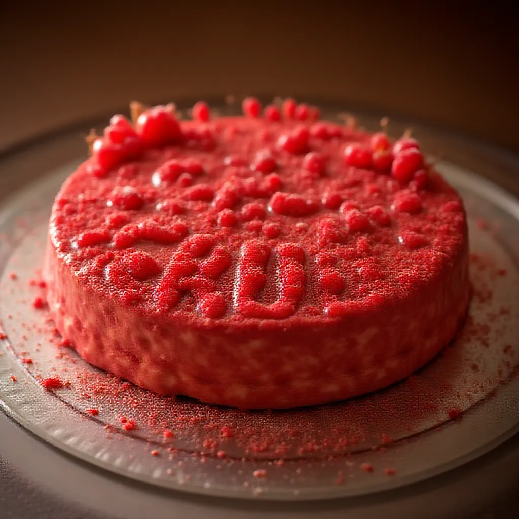 black forest gateau cake spelling out the words "FLUX SCHNELL", tasty, food photography, dynamic shot