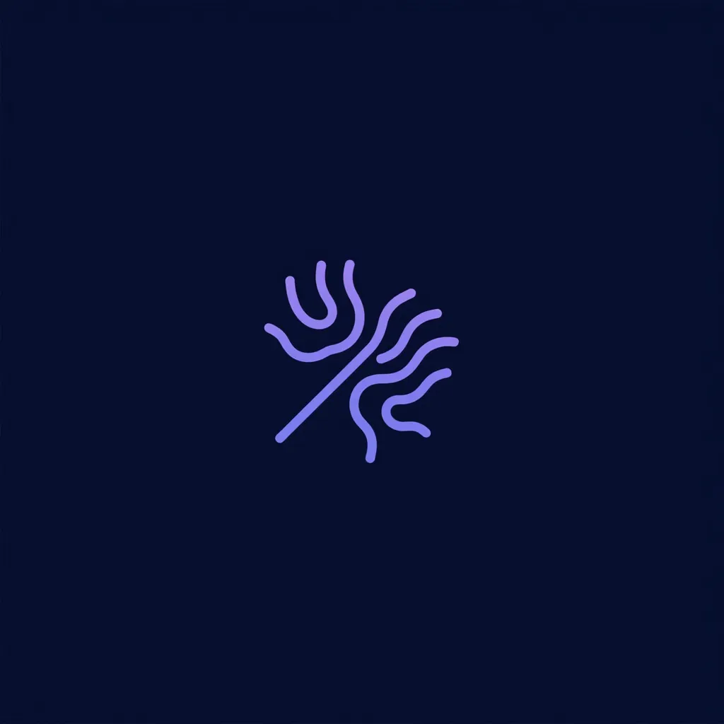 A logo for a company called "Orkastrate" featuring a Conductor’s Baton + Flow Lines
Visual: A minimalist baton (like a music conductor uses) with fluid lines or waves extending outward—representing orchestration of tasks, teams, or features.

Style: Thin, elegant lines; abstract but expressive.

Color: Deep blue and silver or gradient purples for a high-tech feel. wablogo, logo, Minimalist
