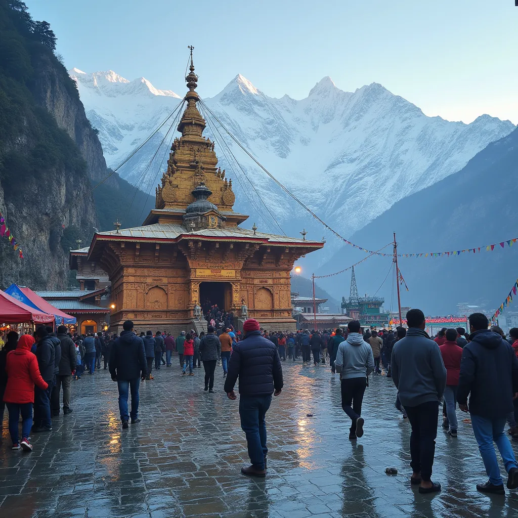 Kedarnath Temple, the historical and sacred Hindu pilgrimage site located in the high altitudes of the Himalayas