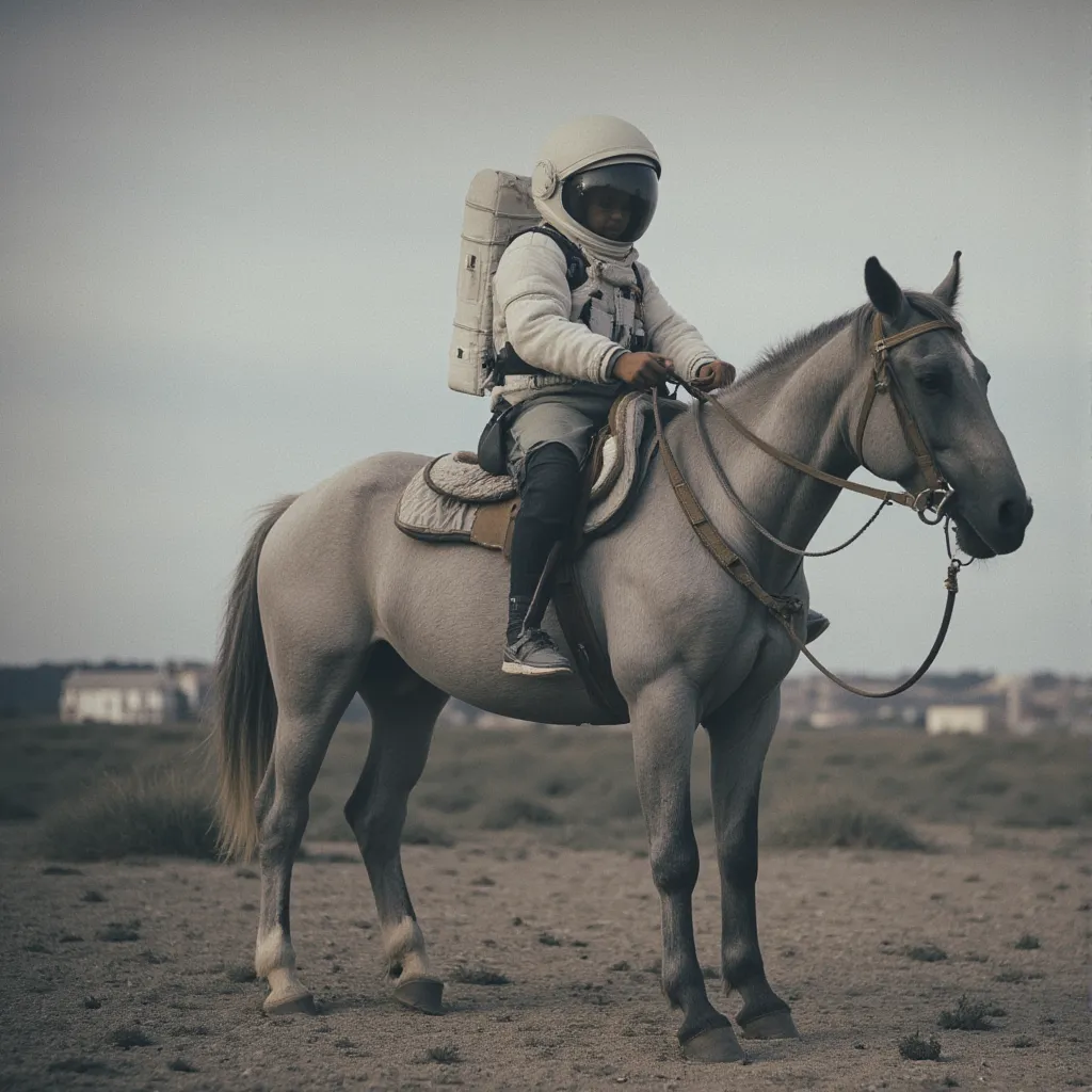 Astronaut riding a horse