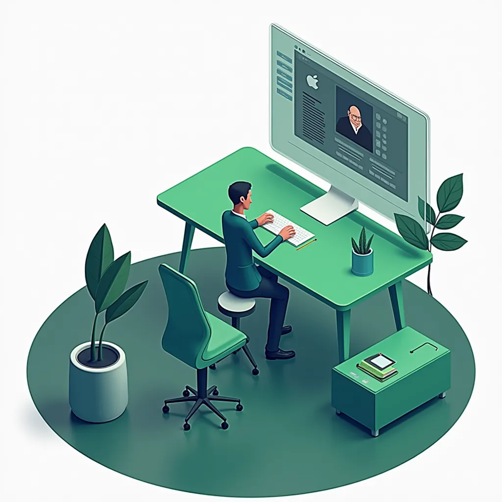 Design a professional and modern office space that prominently features the iconic and minimalistic Apple logo. The office should serve as a functional workspace exuding a sleek and contemporary style that aligns with Apple's brand aesthetic. The interior design should feature an efficient layout with ergonomic furniture, minimalist color schemes, abundant natural light, and ample storage facilities, ensuring a harmonious balance between aesthetics and functionality.

The Apple logo, a symbol of innovation and technology, should be cleverly incorporated into the design - whether as wall art, on glass partitions, or other creative placements. It should be visually subtle yet noticeable, creating a powerful brand statement while adding character to the space. Additionally, incorporate touches of Apple's corporate culture into the design to foster a work-friendly environment that encourages collaboration and creativity among employees.
