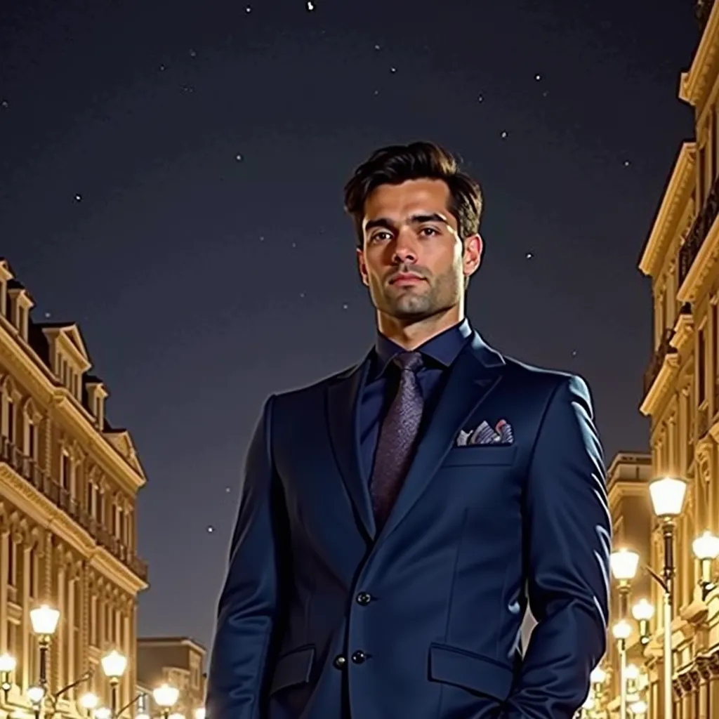 Using the provided image of a face, please generate an image of a professional businessman. Consider enhancing the overall suave by adding a suit and tie. Effectively integrate these elements whilst maintaining the realistic look of the image. The desired output should visually communicate the distinct persona of a corporate business individual, projecting seriousness, elegance, and sophistication which are usually associated with an experienced corporate professional. Please ensure the authenticity and quality of the image enhancement is top-notch to capture the essence of a professional businessman.