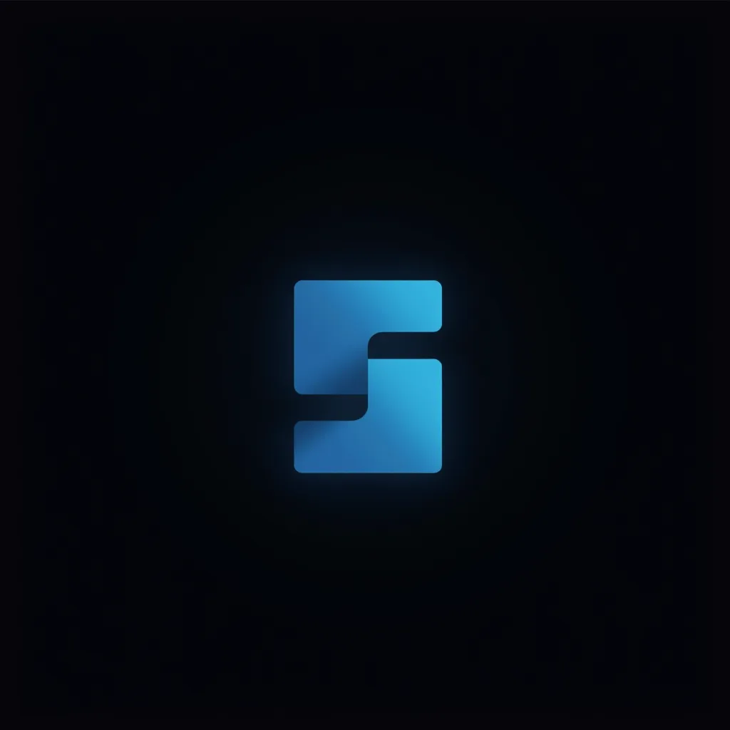 Design a modern, abstract logo for a company called Stak Growth. The logo should visually represent the concept of “stacking”—blocks, tiles, or layers being built upward or forward. It should:

Be abstract, not literal (don’t use charts, arrows, or dollar signs)

Use simple geometric forms (squares, rectangles, or soft blocks) arranged to imply stacking or layered progress

Fit a dark background (black or very dark gray)

Use a blue-to-teal gradient to match the website's glow/branding

Be clean and scalable—no unnecessary detail

Feel futuristic, structured, and intelligent

Match a modern tech brand that works with AI, automation, and content

Optional: Include a minimal "S" shape formed by the negative space between stacked elements, but do not make the “S” too obvious or cartoonish. wablogo, logo, Minimalist