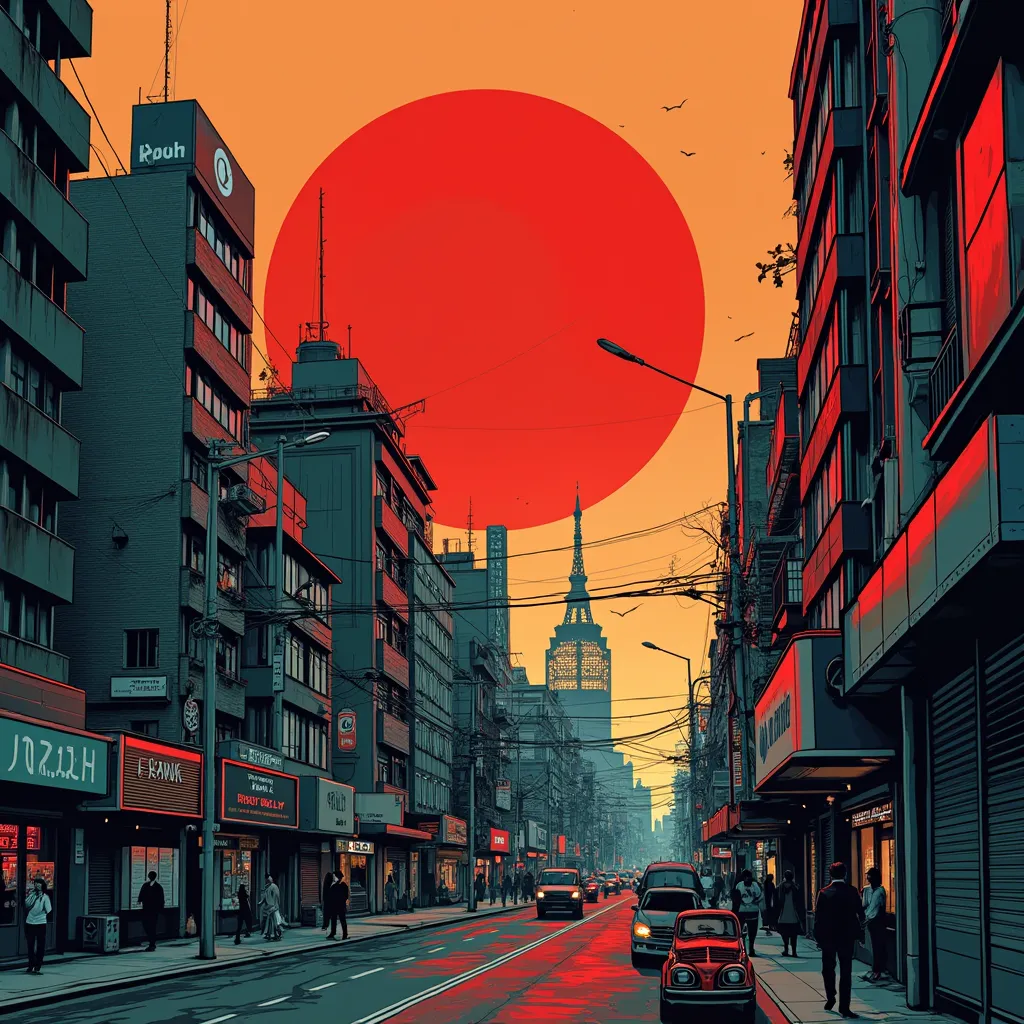 tokyo city comic book style