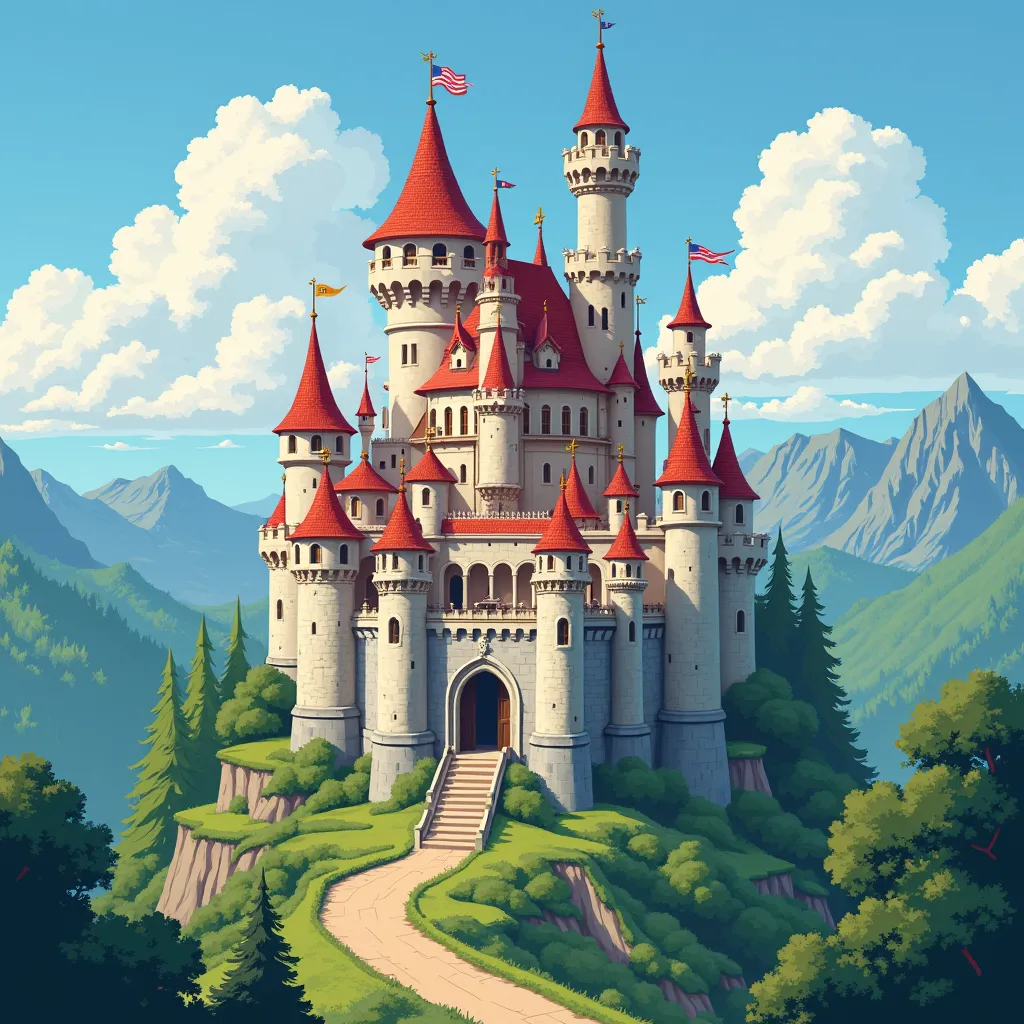 a beautiful castle frstingln illustration