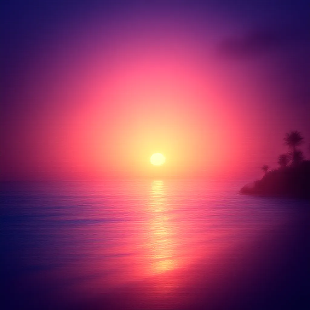 As the day slowly fades into the realm of dusk, you find yourself at the edge of a spectacular onslaught of nature's beauty - a beach sunset. The sky above, a wide canvas, paints a vibrant mix of hues - serene shades of pinks, purples, and oranges that stretch out as far as the eye can see. Below, the tranquil ocean graciously mirrors the enchanting panorama, gently serenading the setting sun to sleep. The lonely kite flying above, silhouetted against the multicolored backdrop, adds a delightful touch of whimsy. The heavenly golden orb of light is on a steady downward trajectory towards the ocean's edge, its radiant beams dancing across the rippling waves and drawing a shimmering path that seemingly leads to the heart of the sun itself. The cool, salty breeze rustles through the nearby palm trees, amplifying the soothing soundtrack of the rhythmic waves. As twilight descends, it weaves a captivating spell of tranquility, making the witnessing of this beach sunset, a timeless, unforgettable spectacle.