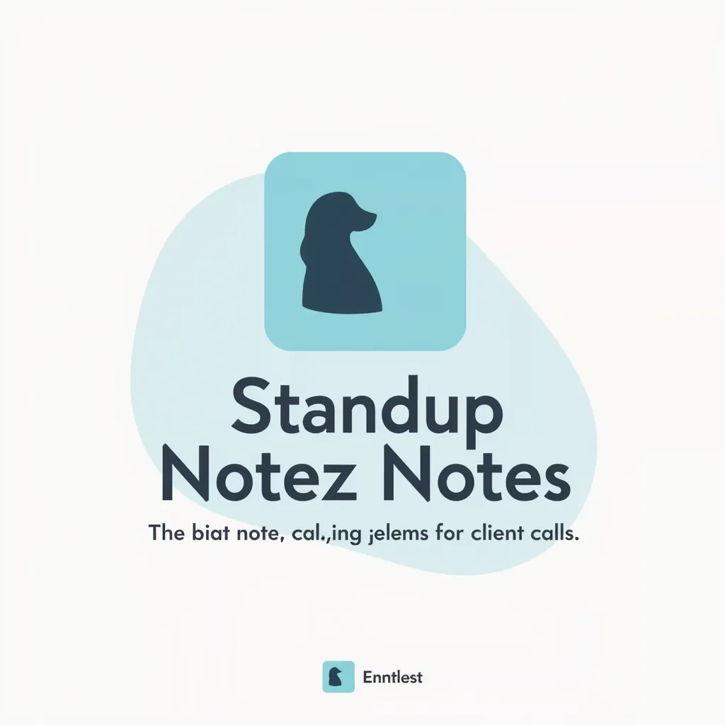 Create a logo for a company called "Standup Notez" that helps you generate notes for client calls. 