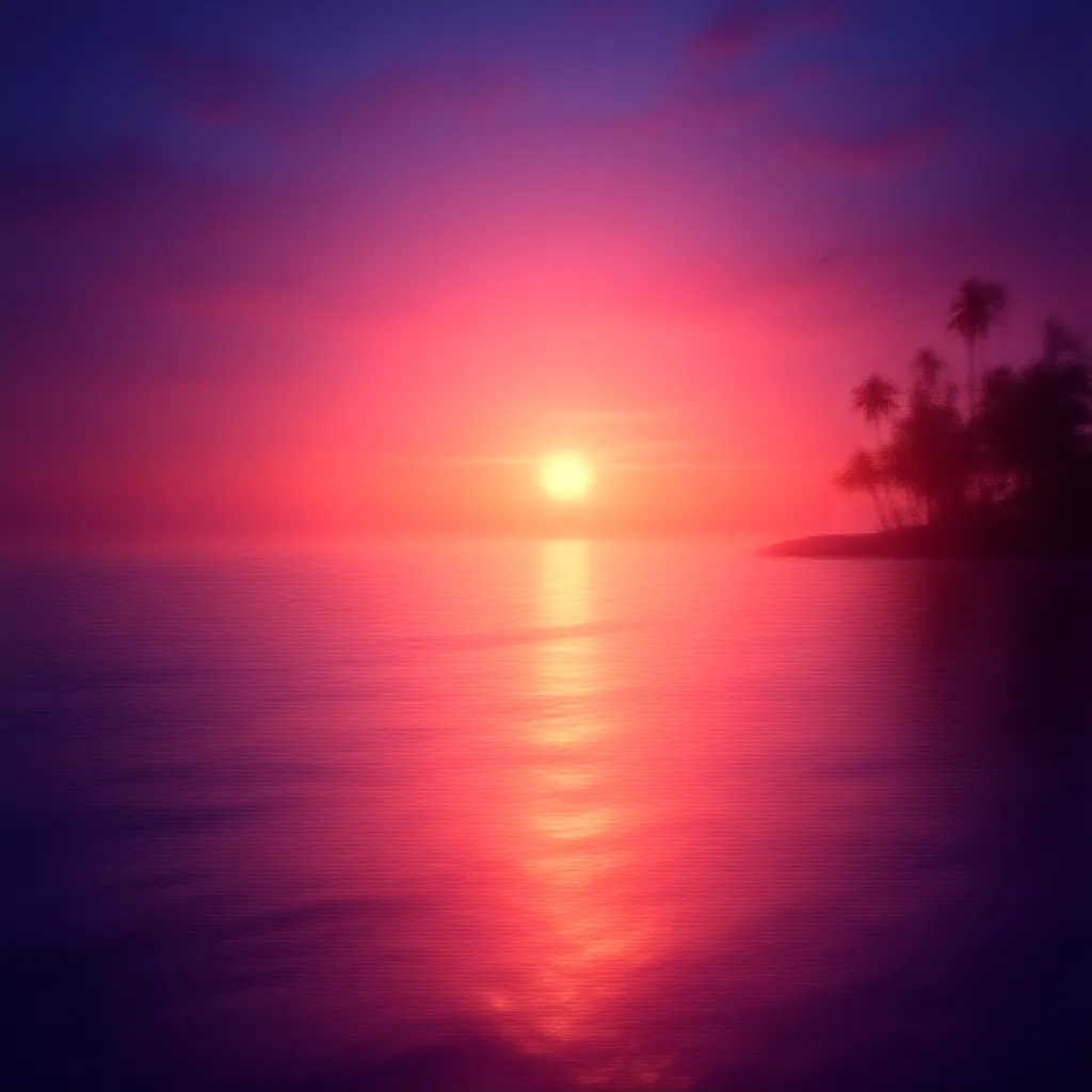 As the day slowly fades into the realm of dusk, you find yourself at the edge of a spectacular onslaught of nature's beauty - a beach sunset. The sky above, a wide canvas, paints a vibrant mix of hues - serene shades of pinks, purples, and oranges that stretch out as far as the eye can see. Below, the tranquil ocean graciously mirrors the enchanting panorama, gently serenading the setting sun to sleep. The lonely kite flying above, silhouetted against the multicolored backdrop, adds a delightful touch of whimsy. The heavenly golden orb of light is on a steady downward trajectory towards the ocean's edge, its radiant beams dancing across the rippling waves and drawing a shimmering path that seemingly leads to the heart of the sun itself. The cool, salty breeze rustles through the nearby palm trees, amplifying the soothing soundtrack of the rhythmic waves. As twilight descends, it weaves a captivating spell of tranquility, making the witnessing of this beach sunset, a timeless, unforgettable spectacle.