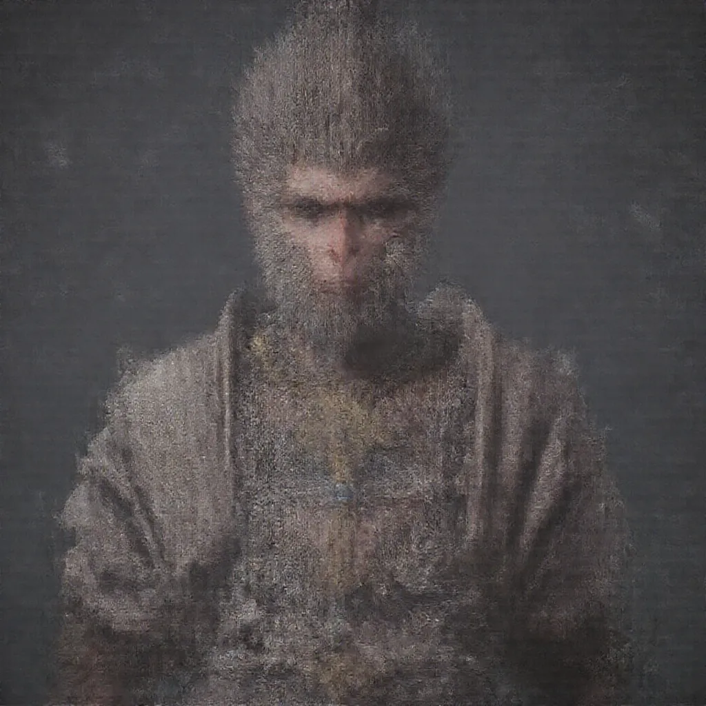 wukong, working in the office, holding a paper that writeen with 'damn,they don't need to work
