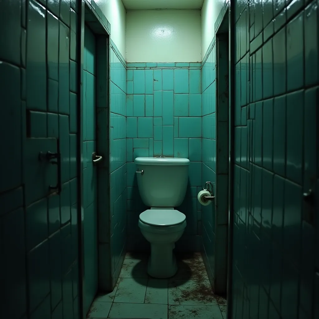 In the chilling confines of the narrow, turquoise-tiled bathroom, you find yourself trapped and trembling. The toxic smell of cheap air freshener mixes with your own fear-induced sweat, causing you to stifle a sob. You've locked the door, but it feels as hollow as your courage, barely holding you apart from what lurks outside. The harsh, rhythmic percussion of Diana’s monstrous footsteps resonate through the house, each beat amplifying the terror gnawing at your insides. The frenzied, myriad echoes of her large boots echo off the marbled hallway and reach your ears, signaling her non-human speed. Each dreadful echo grows steadily yet ominously louder, a cruel torturous countdown creeping steadily closer.

You had barely registered the harrowing soundtrack of her gnarled, bloodied fingers torturing the door. The bestial, thrashing scratches and clawing resonate in eerie high-pitches, leaving deep, hollow grooves carved into the rotting wood. Every instinct in your body emits survival signals, amplifying your senses, managing to separate the individual sounds of splintering wood from the continuous dreadful orchestration. You press your back against the hard cold tiles, an icy chill spearheading through your spine as her relentless attack on the door becomes a rhythm of nightmares.

The flickering lights cast wild and monstrous shadows that dance capriciously around the cramped space, the unreliable electricity supply adding another layer of horror to your desperate circumstances. Just as the suffocating darkness makes your vision blurry, the light sputters back, nearly blinding you each time with its deceitful brightness. 

In the brief, ominous periods when the darkness dominates, her silhouette lurks - an ominous phantom on the other side of the door. Each time the lights flicker out, her shadow appears devastatingly closer, more fearsome and monstrous. The illusion plays dreadful tricks on your mind, making it seem as if Diana, the beast incarnate, has already breached your pitiful barrier. The bare thought of sharing the same space with her sends chills down your spine which echoes in the deafening silence. Despite the simple barricade of wallpapered plywood standing between you and certain death, it disconcertingly feels as if she is already there with you, breathing down your neck.