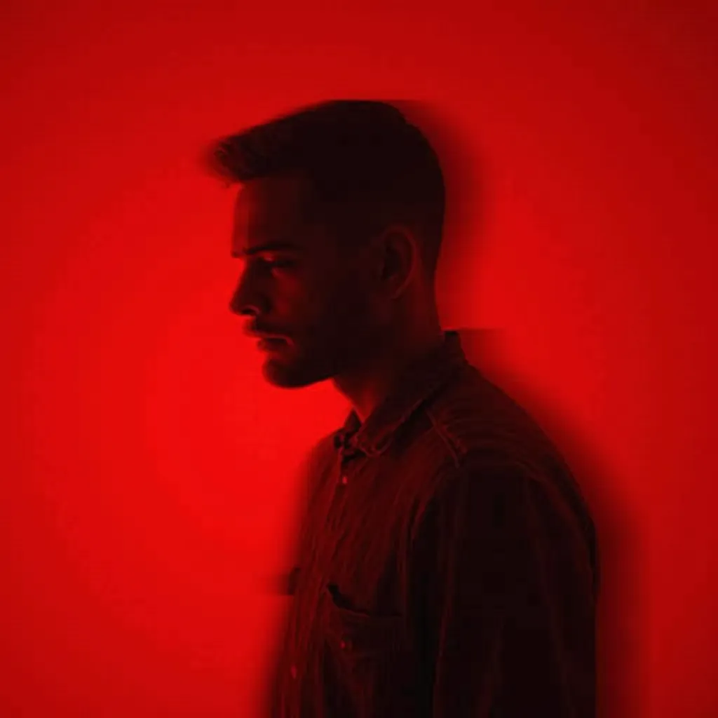 turn the image in red color and real human instaed of fake