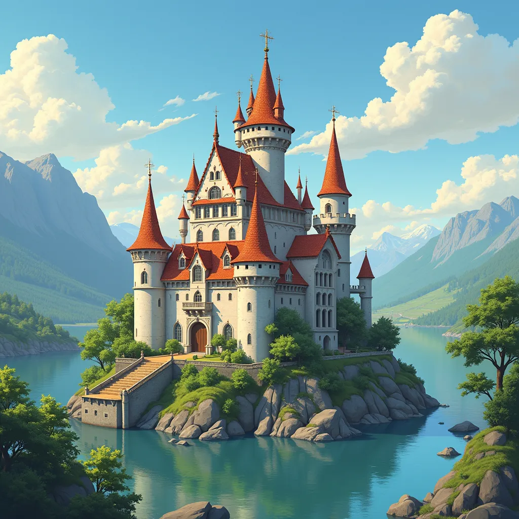 a beautiful castle frstingln illustration